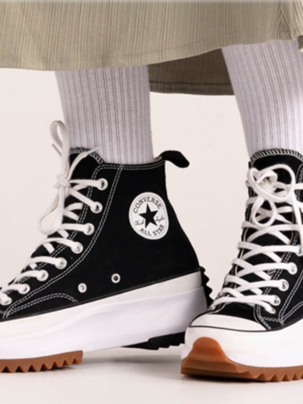 Converse Black & White High-Top Platform Sneakers